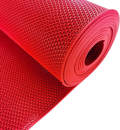 Antislip Badkamermat – Plastic Roostermat – Perforatie Vloermat voor Zwembad, Keuken of Toilet – Antislip Vloermat Waterbestendig en Veilig - Rood