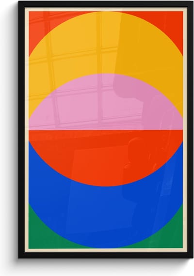 Poster in lijst - Fotolijst 60x90 cm - Posters - Bauhaus - Modern - Abstract - Retro - Kunst - Posterlijst zwart - Decoratie - Wanddecoratie woonkamer - Muurdecoratie slaapkamer