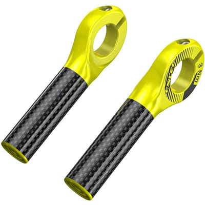 Extrémités de guidon de vélo en Fiber de carbone, poignée de guidon de vélo de montagne, étau de vélo jaune