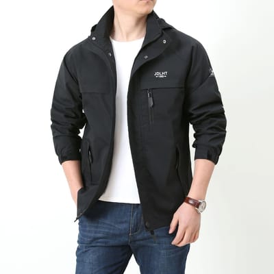 Heren Casual Jas Outdoor Waterdichte Jas Jas Heren Jas Lente en Herfst Kleding 4XL black