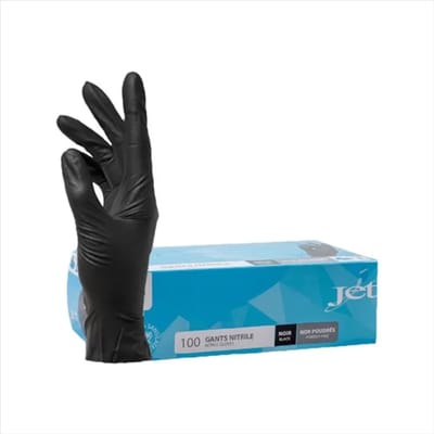 Handschoenen Nitril ongepoederd zwart maat L, CAT I | Inhoud: 100 stuks | Latexvrij
