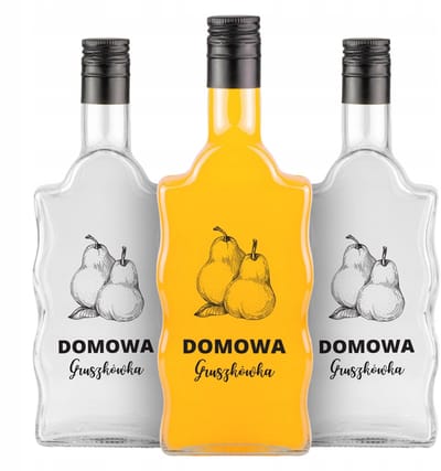 10x Glazen Flesjes 'Domowa Gruszkówka' 500ml met opdruk