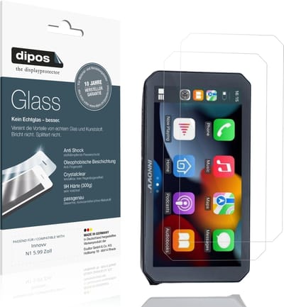 dipos – 2x Pantserfolie geschikt voor Innovv N1 5.99 Zoll | 9H Screenprotector