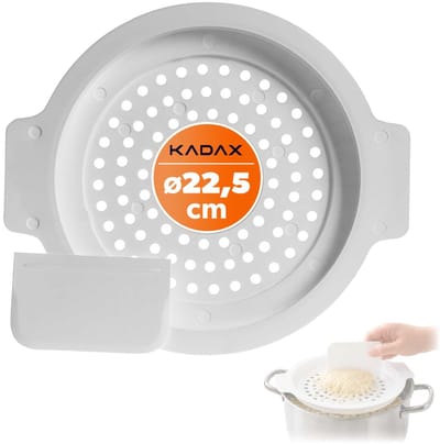 KADAX Spätzle-zeef Ø 22,5 cm met schraper, Spätzle-rasp van kunststof voor het eenvoudig maken van zelfgemaakte Spätzle, Knöpfle, Spätzle-rasp voor pannen, Spätzle-pers