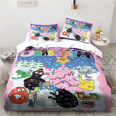 Schattige Cartoon Les Barbapapa Beddengoed Collectie Zachte Dekbedovertrek Volwassenen Kinderen Slaapkamer Enkel Dubbel King Size Bed Dekbedovertrek Kussensloop US King 264x228cm