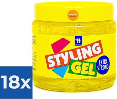 Hegron Haargel Pot  Extra Strong 1000 ml - Voordeelverpakking 18 stuks