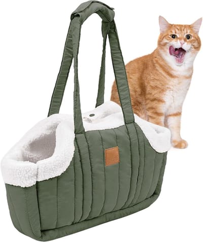 Huisdier Reistas - Draagtas Kat - Veilig Reizen - Ademend Ontwerp - Tot 8kg - Groen