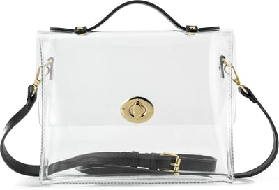 Transparante Crossbody Tas voor Dames met Draaisluiting - Stadion Goedgekeurd