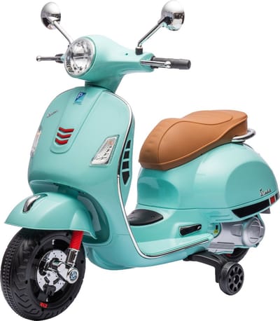 Eco Toys - Elektrische Vespa Scooter - Stonegreen - Met LED-Koplamp, Claxon & Oplaadbare Batterij - Snelheid 2-3 km/u - Vanaf 3 Jaar - Max. 30 kg