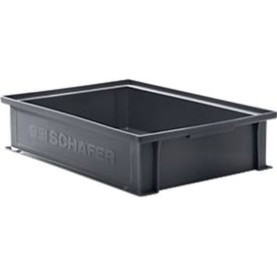 Stapelbak serie 14/6-2G, van PP, ESD-geleidend, inhoud 10,3 l, zwart
