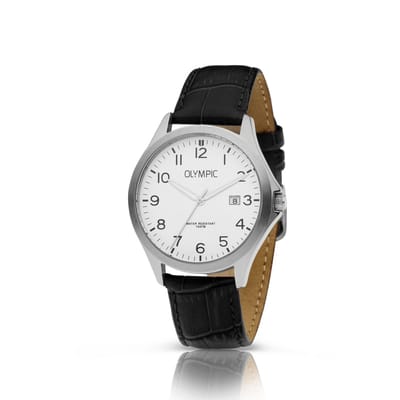 Olympic OL72HSL071 ROBIN - Horloge - Staal - Zilverkleurig - Leer - 40mm