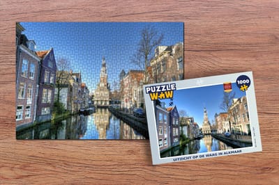 Puzzel Alkmaar - Uitzicht - Gracht - Legpuzzel - Puzzel 1000 stukjes volwassenen