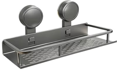 Multifunctioneel Zuignaprek Keuken en Badkamer – Wandmontage Opslagrek zonder Boren, Keukengerei Houder, Kruidenrek, Badkamer Organizer, Zuignap Wandrek, Opbergrek zonder Boren - Grijs - 30cm