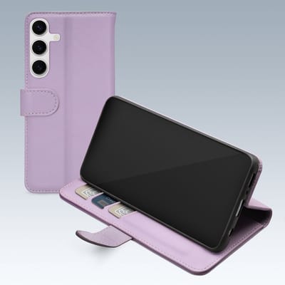 Mobilize Telefoonhoesje geschikt voor Samsung Galaxy S24 Hoesje | Mobilize Premium Gelly Wallet Bookcase Portemonnee | Pasjeshouder voor 3 Pasjes | Telefoonhoesje voor Pinpas / OV Kaart / Rijbewijs - Paars