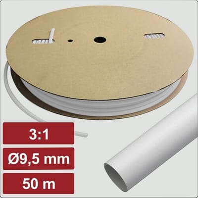 Electronic Garage EG25CA084 Krimpkous met lijm Wit 9.5 mm 3.2 mm Krimpverhouding:3:1 50 m