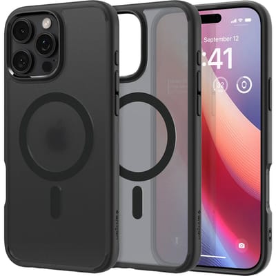Spigen Ultra Hybrid MagFit - Hoesje Geschikt voor Apple iPhone 16 Pro - Compatibel met MagSafe - Back Cover Frost Zwart
