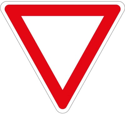 Voorrang verlenen bord - B6 | gecoat dibond materiaal | 15 cm