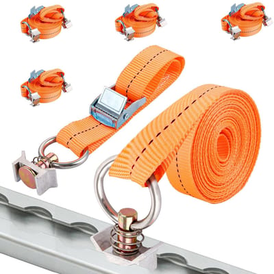 Dailygoods- Spanbandenset 4 stuks - 5 m lang - 25 mm breed - Sjorband met klemslot - Scheurbestendig polyester - Ideaal voor outdoor-avonturen - Spanband