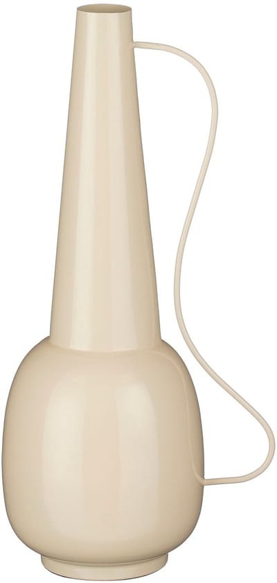 Mica Decorations Tosno Decoratieve Vaas - Bloemenvaas 24 x 20 x 43 cm - Woondecoratie Bloemvaas voor Binnen - IJzer, MDF, Fluweel - Off-white