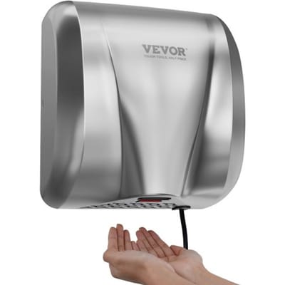 VEVOR Handdroger 1300W Elektrische Handdroger 7-10s Droogtijd Commerciële Muurhanddroger Handföhn met HEPA-filter 99,97% Filtratie-efficiëntie Luchthanddroger voor Keuken en Badkamer Toilet