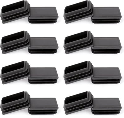16x Rechthoekige Eindkappen Zwart | 30x15mm Kunststof Stoelvoet Doppen voor Meubels | Krasvrij & Geluidsarm