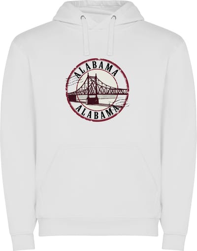 Witte Must have hoodie voor de echter Amerika liefhebber USA Amerikaanse staat Alabama Print Full Color Color merk Roly maat S