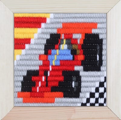 Pako kinder borduurpakket - Raceauto - geprint stramien -079.734 - DIY kids kit