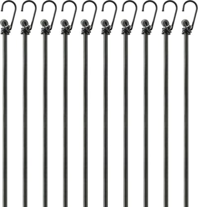 Rubberen spanner haken - 12 x expanders, fiets bagagedrager spankabels, bungee-koord legergroen snelbinder fiets