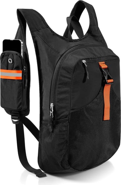 YONO Opvouwbare Rugzak 15L - Lichtgewicht Wandelrugzak Klein - Compacte Reisrugzak - Waterafstotende Trekkingrugzak - Dagrugzak - Unisex - Zwart
