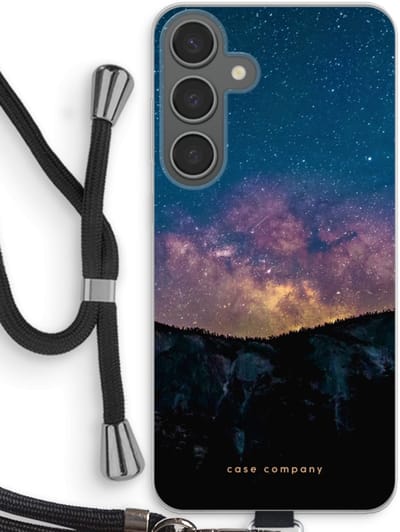 Case Company® - Hoesje met koord geschikt voor Samsung Galaxy S24 Plus hoesje met Koord - Travel to space - Telefoonhoesje met Zwart Koord - Bescherming aan alle Kanten en Over de Schermrand