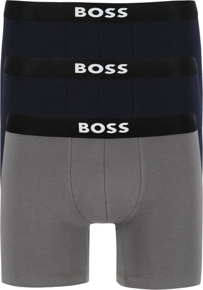 HUGO BOSS ONE boxer briefs (3-pack) - heren boxers normale lengte - donkerblauw en grijs