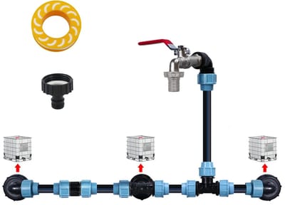 Regentonnen, incl. 3/4 inch zwanenhals kraan, uitlaat met slangschroefverbinding, ideaal voor tuinirrigatie