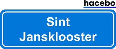 Hacebo - Plaatsnaam Sticker - 29x10 CM - Sint Jansklooster sticker - Verkeersborden sticker - grappige cadeaus - Sint Jansklooster