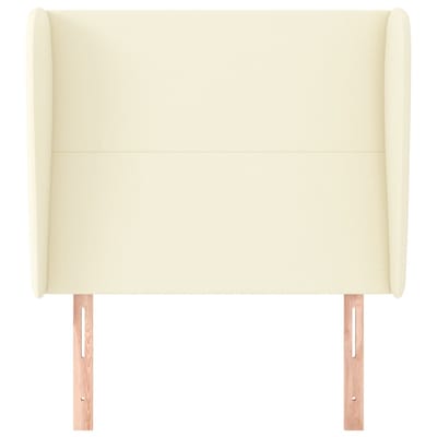 vidaXL - Hoofdbord - met - randen - 103x23x118/128 - cm - kunstleer - crèmekleurig