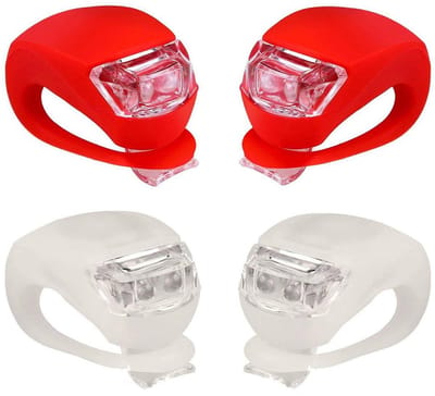 Oneay 4-delige LED fietsverlichting set – Waterdichte clipverlichting voor en achter – 2 rode en 2 witte lampjes
