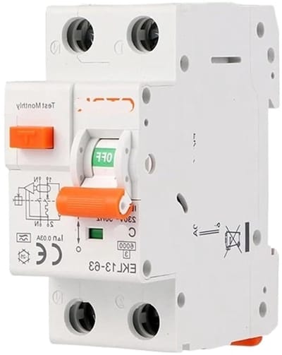 Aardlekautomaat - Stroomonderbreker - Elektrische Beveiliging - Type A 30mA - 2P 6KA - Grijs