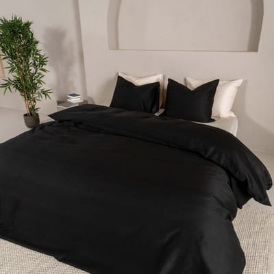 Kayori Kiso Dekbedovertrek Tencel - 260x200-220 + 2 slopen - Lits-jumeaux - Zacht, Verkoelend & Antibacterieel - Zwart