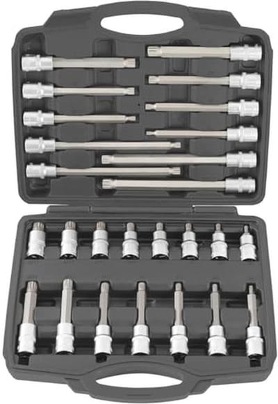 Steeksleutelset 1/2 inch 12-kant dopsleutels 26-delig voor veelzijdig gebruik