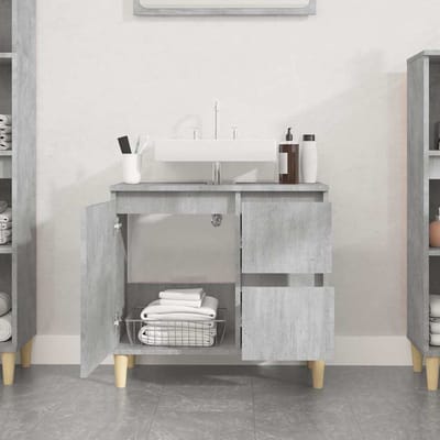 vidaXL - Badkamerkast - 65x33x60 - cm - bewerkt - hout - betongrijs