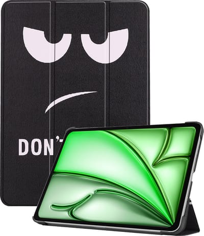 Hoesje Geschikt voor Apple iPad Air 6 (2024) - 11 inch - 6e Generatie - M2 - Dun & Stevig - Trifold Bookcase - Hard Cover - Hardcover Book Case - Tablet Hoes - Don't Touch Me