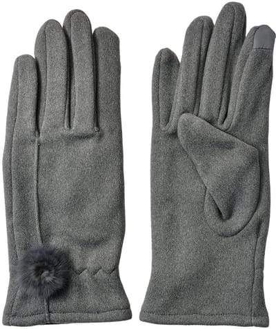 Clayre & Eef Handschoenen Winter 9x23 cm Grijs Polyester