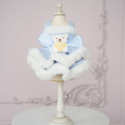Huisdier Herfst/Winter Pluche Kant Bandjurk Schattige Berenjas Wollen Band Berenrok Teddybeer Puppykleding voor Kleine Honden XL