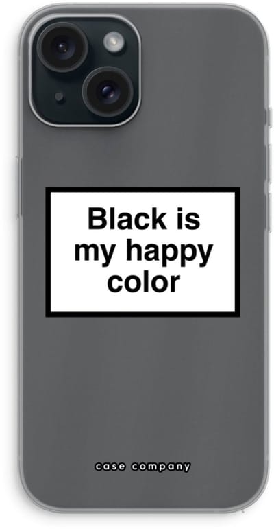 Case Company® - Hoesje geschikt voor iPhone 15 hoesje - Black is my happy color - Soft Cover Telefoonhoesje - Bescherming aan alle Kanten en Schermrand