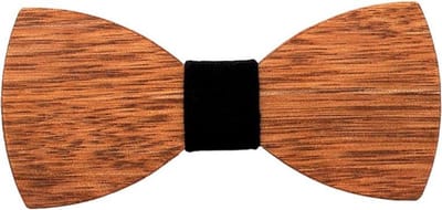 Fako Fashion® - Vlinderstrik - Vlinderdas - Hout - 12cm - Velours Zwart