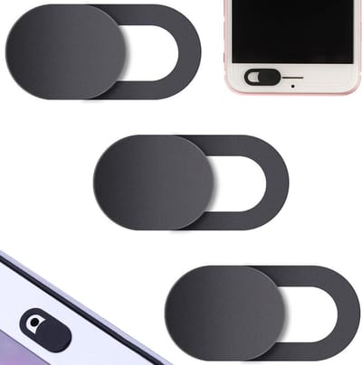 Webcam Cover - Privacy schuifje - Bedek Webcam - Geschikt voor Laptop, Tablet & Telefoon - Zwart - 3 stuks