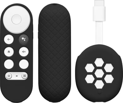 kwmobile hoes voor afstandsbediening en streamingapparaat - Beschermcase geschikt voor Google Chromecast 2020 4K (not for New-Generation) - Van silicone in zwart / zwart