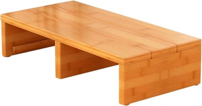 Houten Opstapkruk - Voetenbankje - Extra Steun - Antislip Voetjes - 60 x 40 cm - Natuurlijk Hout