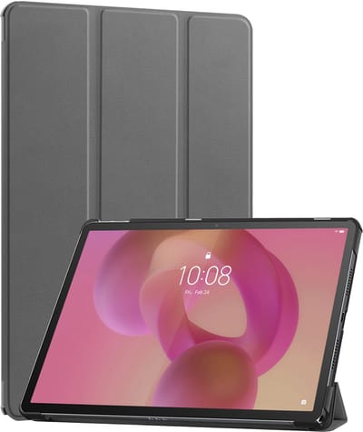 Hoes - Geschikt voor Lenovo Idea Tab - Dun & Stevig - Trifold Bookcase - Hard Cover - Hardcover Book Case - Tablet Hoesje - Grijs
