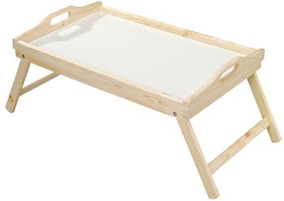 FSC® Houten Bedtafel - Inklapbaar - Schoottafel - Bedtafeltje voor Ontbijt op Bed - Serveertafel - Bed Dienblad - 50 x 30.5 x 23Cm