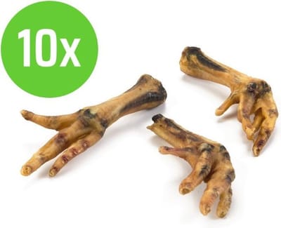 Beeztees Kippenpoten 200 gram - hondensnack - 10 verpakkingen